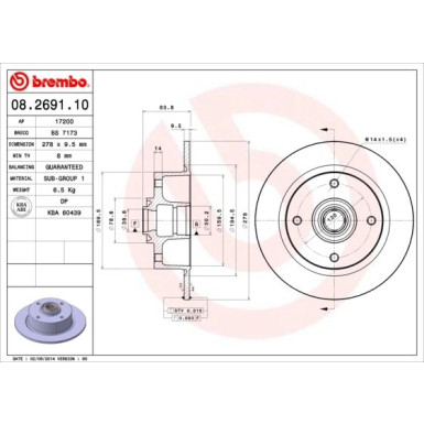 Brembo | Bremsscheibe | 08.2691.10