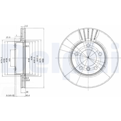 Delphi | Bremsscheibe | BG2623C