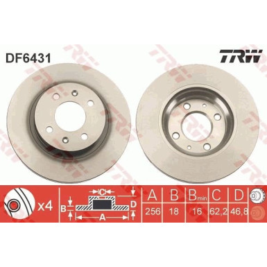 TRW | Bremsscheibe | DF6431