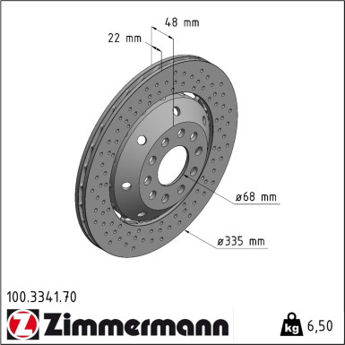 Zimmermann | Bremsscheibe | 100.3341.70