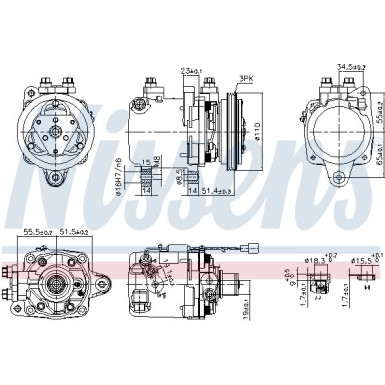 Nissens | Kompressor, Klimaanlage | 89163