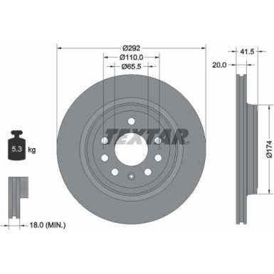 Textar | Bremsscheibe | 92118403