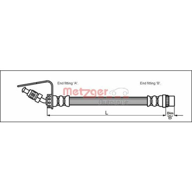 Metzger | Bremsschlauch | 4114762