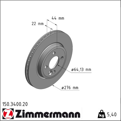 Zimmermann | Bremsscheibe | 150.3400.20