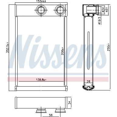 Nissens | Wärmetauscher, Innenraumheizung | 72669