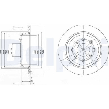 Delphi | Bremsscheibe | BG2538