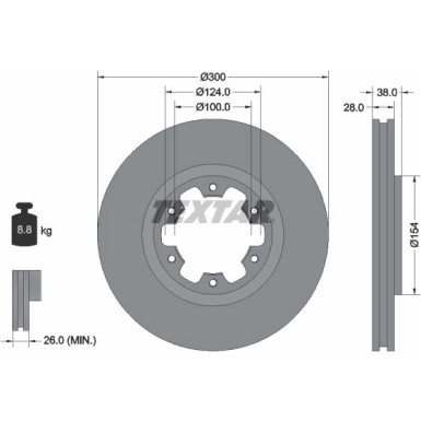 Textar | Bremsscheibe | 92109500