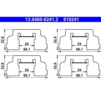 ATE | Zubehörsatz, Scheibenbremsbelag | 13.0460-0241.2