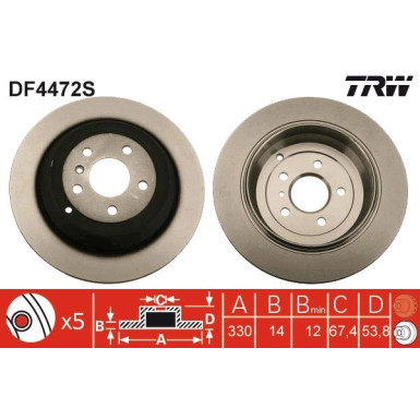 TRW | Bremsscheibe | DF4472S