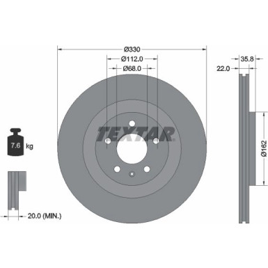 Textar | Bremsscheibe | 92238305