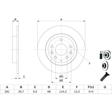 BOSCH | Bremsscheibe | 0 986 479 E55