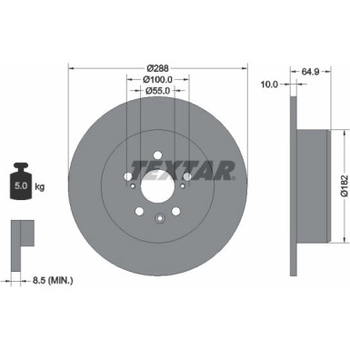 Textar | Bremsscheibe | 92135903