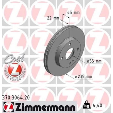 Zimmermann | Bremsscheibe | 370.3064.20