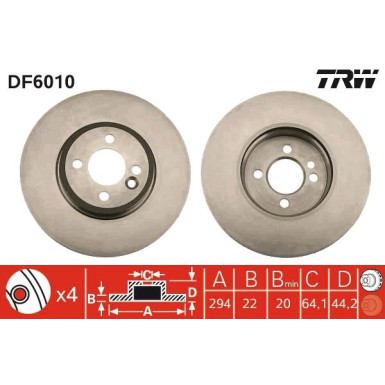 TRW | Bremsscheibe | DF6010