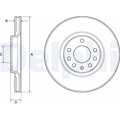 Delphi | Bremsscheibe | BG3770C