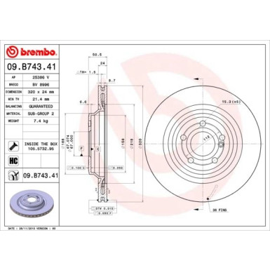 Brembo | Bremsscheibe | 09.B743.41