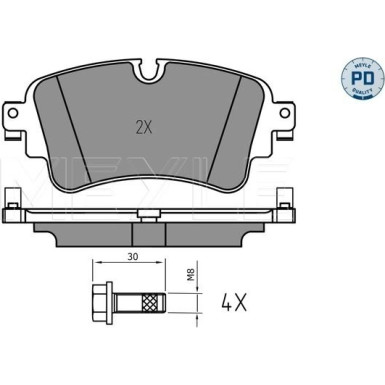 Meyle | Bremsbelagsatz, Scheibenbremse | 025 223 0817/PD