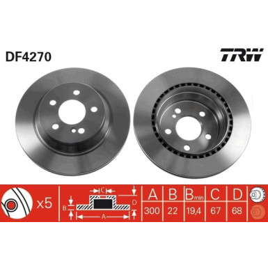 TRW | Bremsscheibe | DF4270