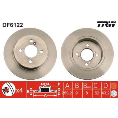 TRW | Bremsscheibe | DF6122