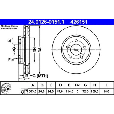 ATE | Bremsscheibe | 24.0126-0151.1