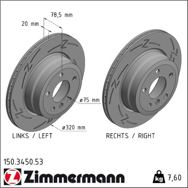 Zimmermann | Bremsscheibe | 150.3450.53