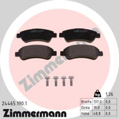 ZIMMERMANN Bremsscheiben Ø280mm + Beläge vorne für Fiat Ducato, Citroen Jumper (230.2375.20 + 24465.190.1)