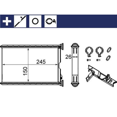 Mahle | Wärmetauscher, Innenraumheizung | AH 242 000S