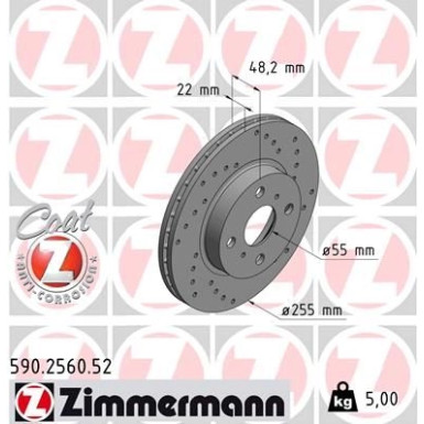 Zimmermann | Bremsscheibe | 590.2560.52