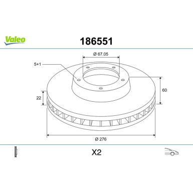 Valeo | Bremsscheibe | 186551