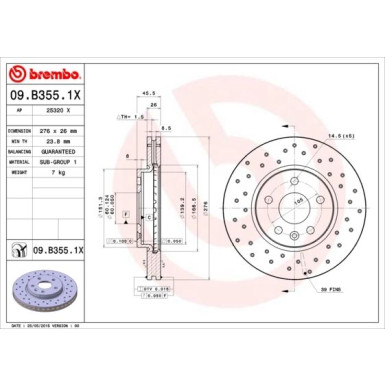 Brembo | Bremsscheibe | 09.B355.1X