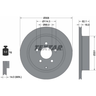 Textar | Bremsscheibe | 92149303