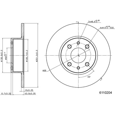 Metzger | Bremsscheibe | 6110204