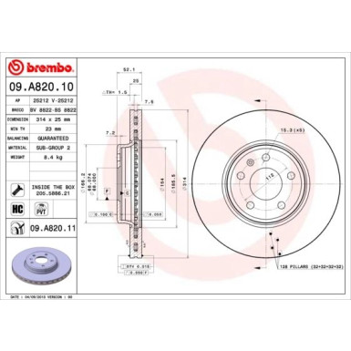 Brembo | Bremsscheibe | 09.A820.11