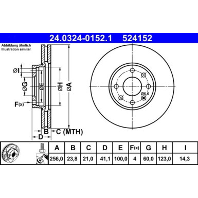 ATE | Bremsscheibe | 24.0324-0152.1