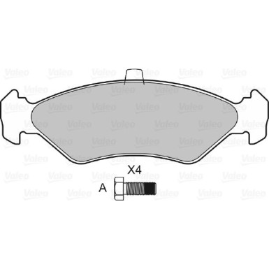 Valeo | Bremsbelagsatz, Scheibenbremse | 598171