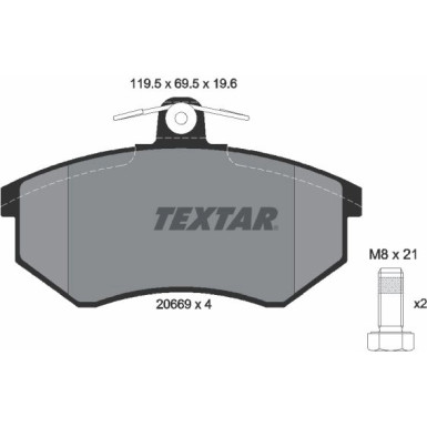 Textar | Bremsbelagsatz, Scheibenbremse | 2066921