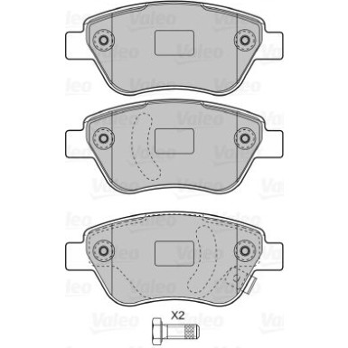 Valeo | Bremsbelagsatz, Scheibenbremse | 598825
