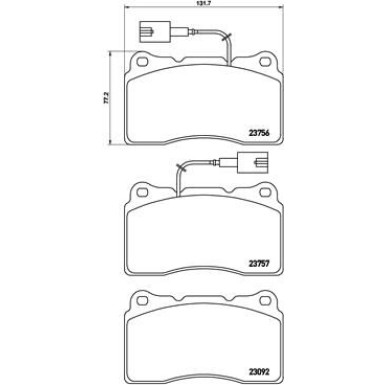 Brembo | Bremsbelagsatz, Scheibenbremse | P 23 134