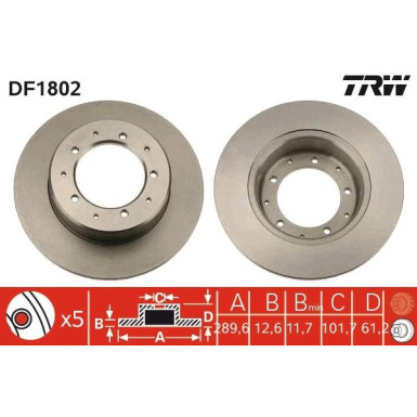 TRW | Bremsscheibe | DF1802