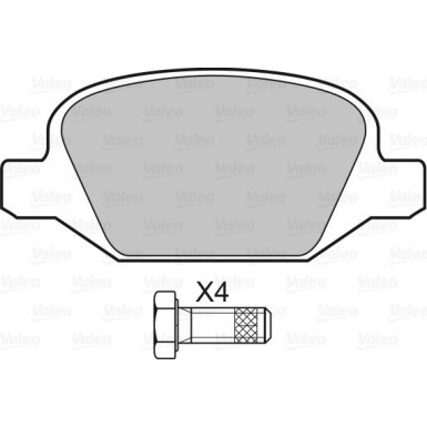 Valeo | Bremsbelagsatz, Scheibenbremse | 598425