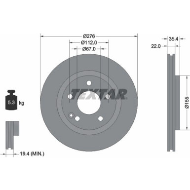 Textar | Bremsscheibe | 92099603