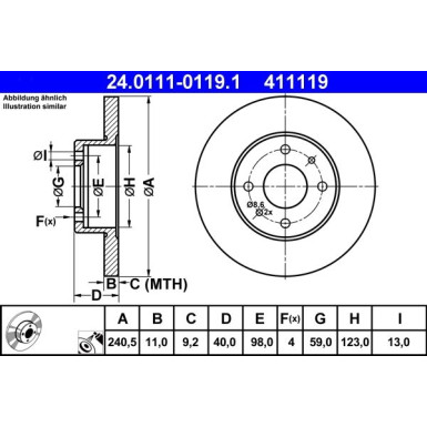 ATE | Bremsscheibe | 24.0111-0119.1