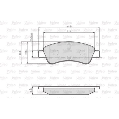 Valeo | Bremsbelagsatz, Scheibenbremse | 872599