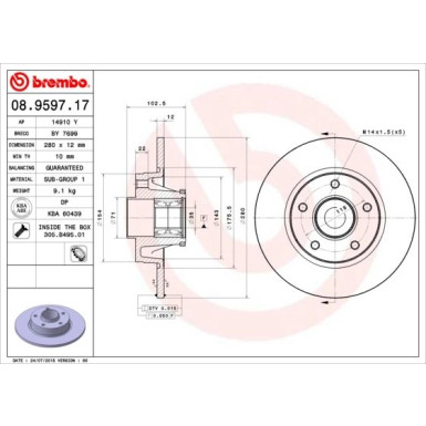 Brembo | Bremsscheibe | 08.9597.17