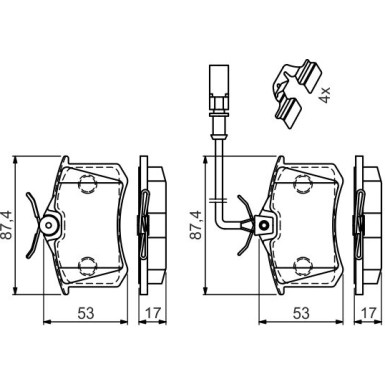 BOSCH | Bremsbelagsatz, Scheibenbremse | 0 986 494 599