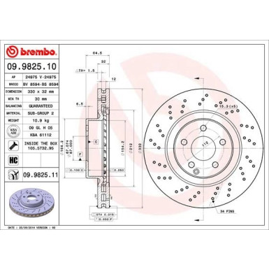 Brembo | Bremsscheibe | 09.9825.11