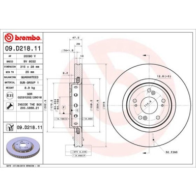 Brembo | Bremsscheibe | 09.D218.11