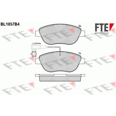 FTE | Bremsbelagsatz, Scheibenbremse | 9010433