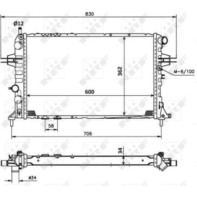 NRF | Kühler, Motorkühlung | 53898A