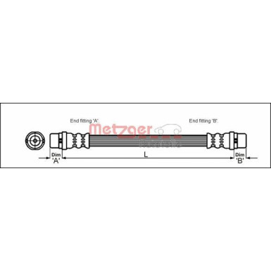 Metzger | Bremsschlauch | 4110341